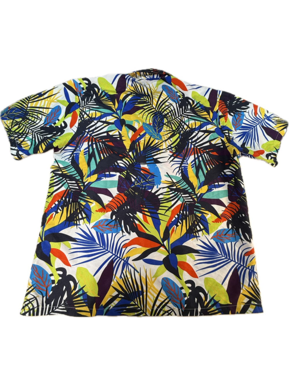 Lu’s Chic 3XL Hawaiian Shirt Tropical Palm Leaf Colorful Button Up Aloha